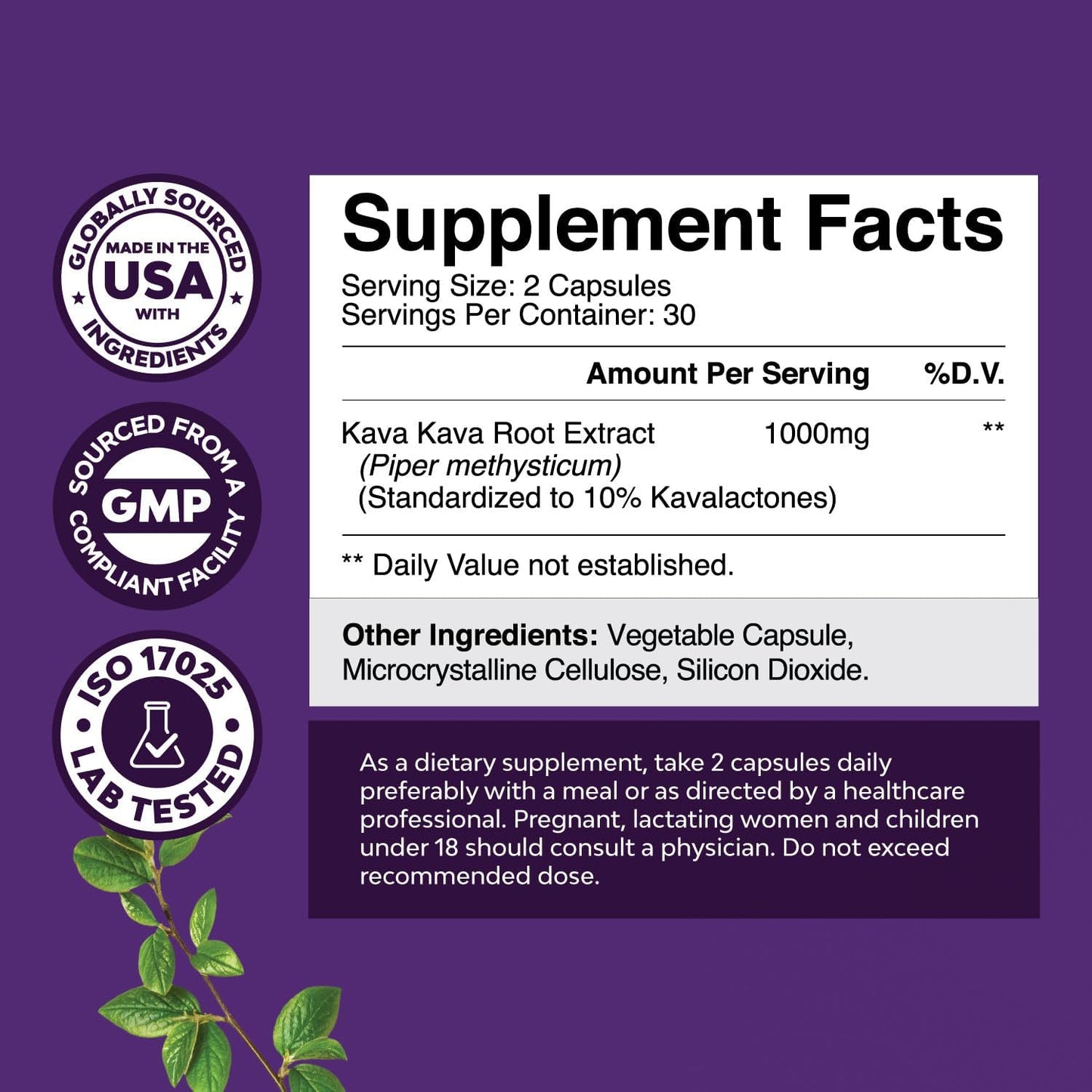 Kava Kava Nootropic Brain Supplement - Brain Booster Kava Kava Capsules for Natural Sleep Aid Mood Brain Fog and Stress Relief - Kava Kava Extract Muscle Relaxer Pills