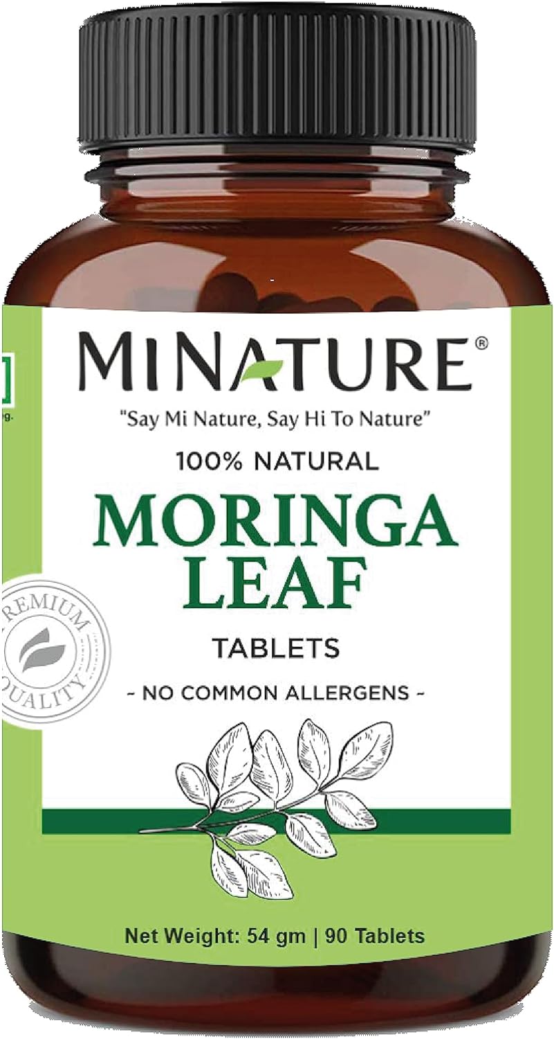 Moringa Leaf Tablets - 90 tablets, 1000 mg| by mi nature | 100% natural moringa| Antioxidant| Moringa Leaf powder | Vitamin C |Vegan | From India