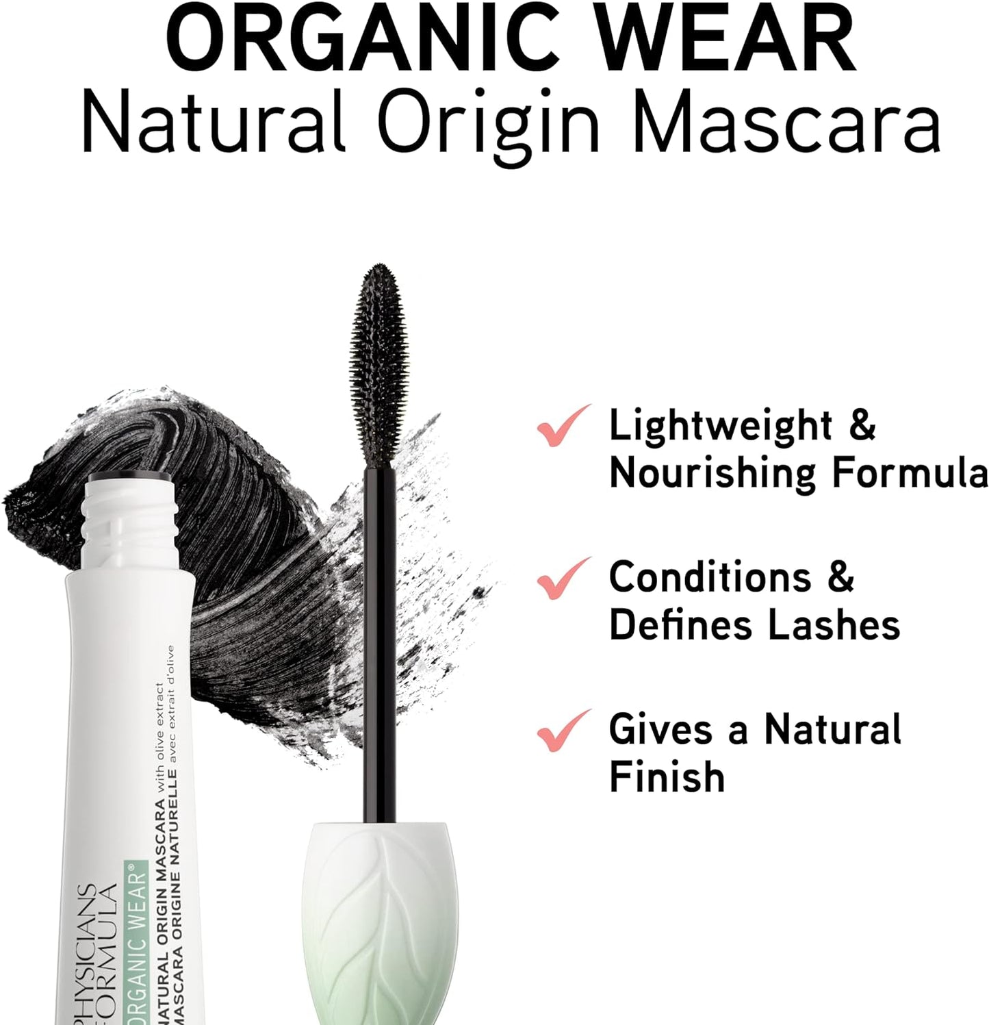 PHYSICIANS FORMULA - Organic Wear Natural Origin Mascara Black - 0.26 oz (7.5 g)